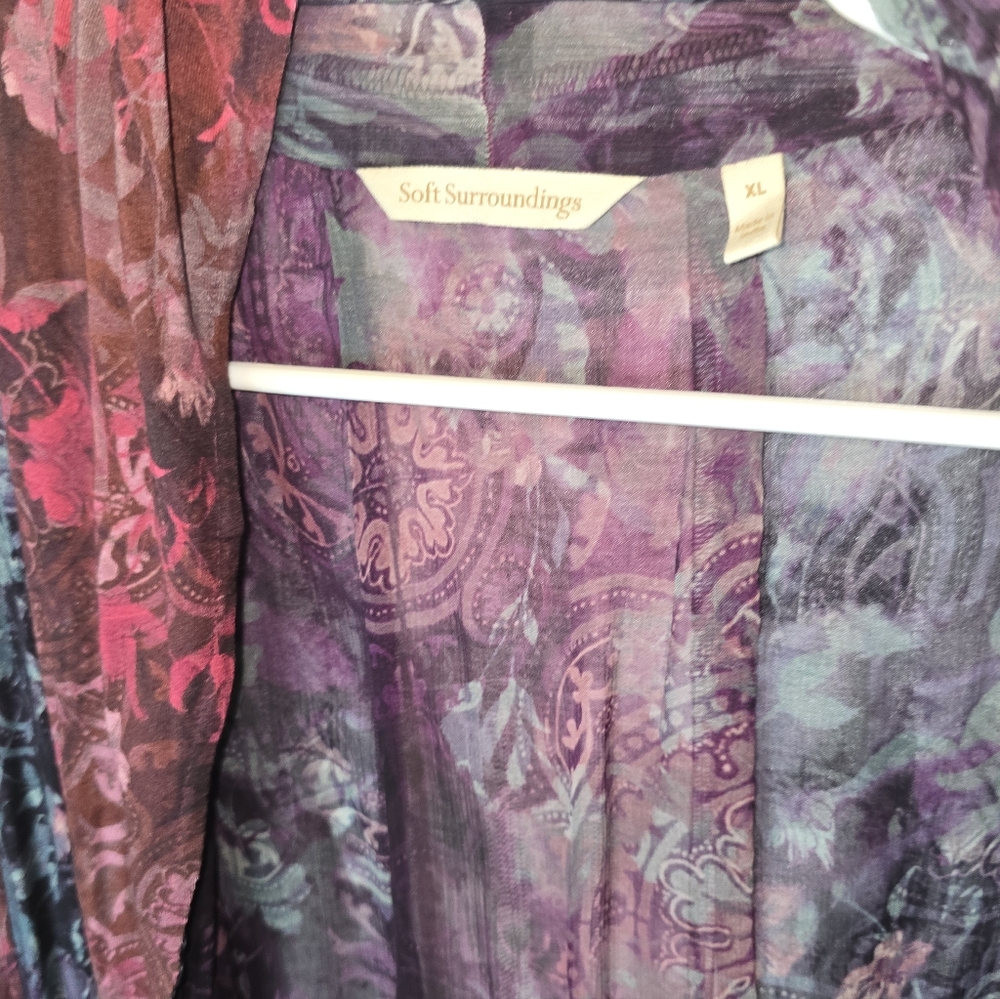 Soft Surroundings Long Sleeve Floral Paisley Flowy Womens Cardigan XL - Picture 6 of 9
